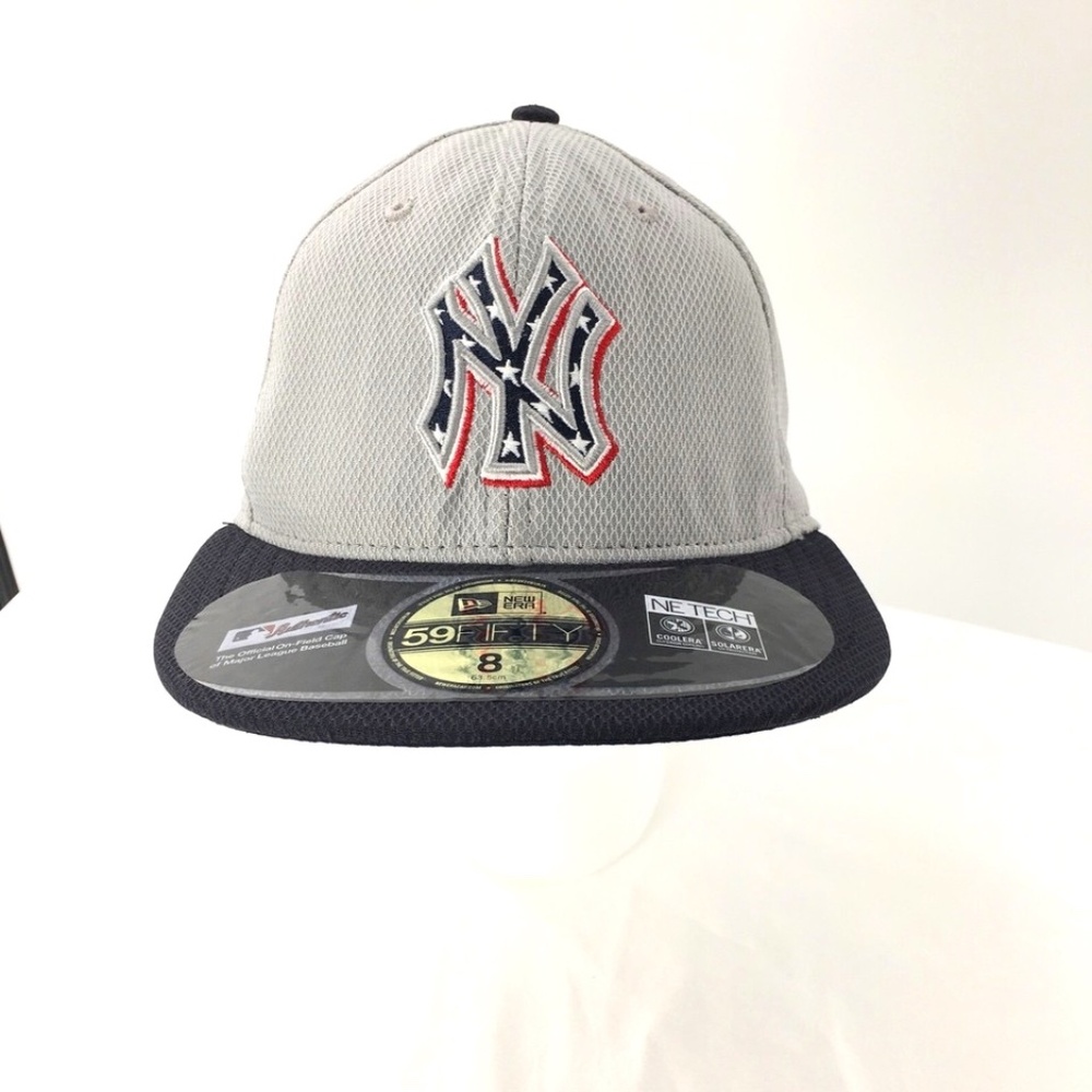 New York Yankees New Era Official on Field Fitted Baseball Cap Gray Black Sz 8